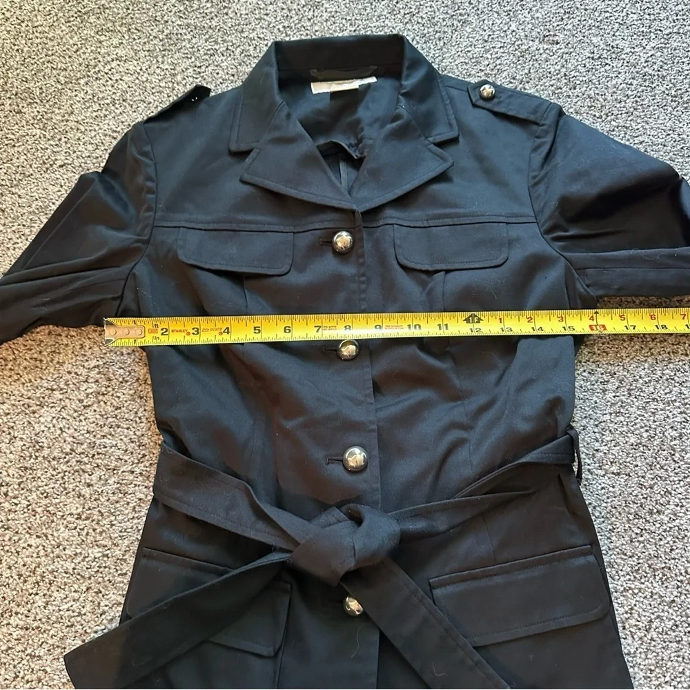 MICHAEL KORS 8 M Black Brushed Cotton Belted Blazer Jacket R $195